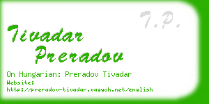 tivadar preradov business card